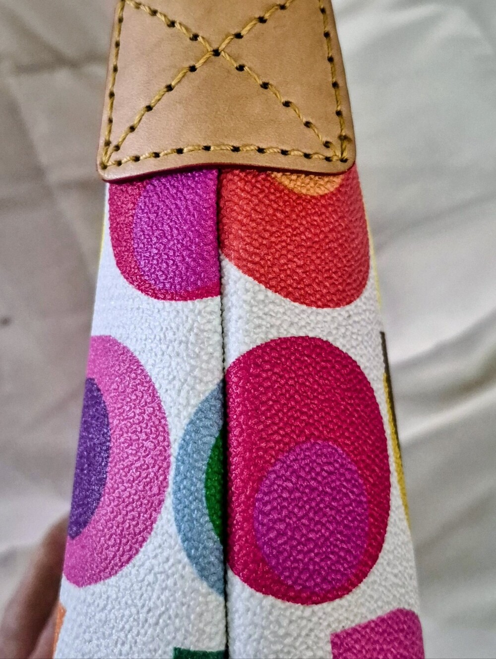 Dooney & Bourke White Multicolor Logo Print Leather Crossbody - Picture 10 of 11